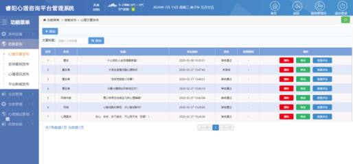 睿阳心理咨询平台管理系统