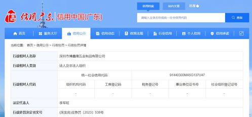 深圳市龙岗区应急管理局对深圳市博鑫隆五金制品有限公司作出行政处罚